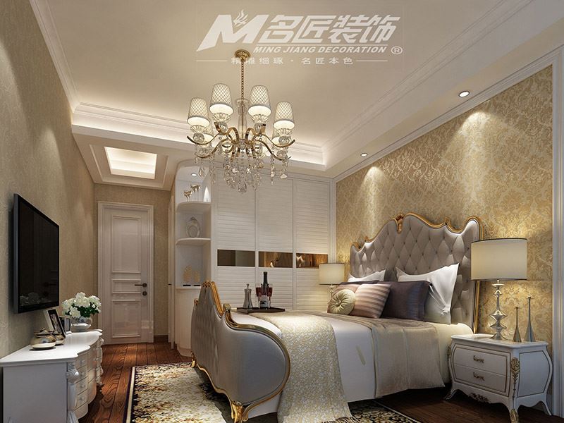 揭陽(yáng)市港泰豪庭歐式風(fēng)格二居室裝修案例